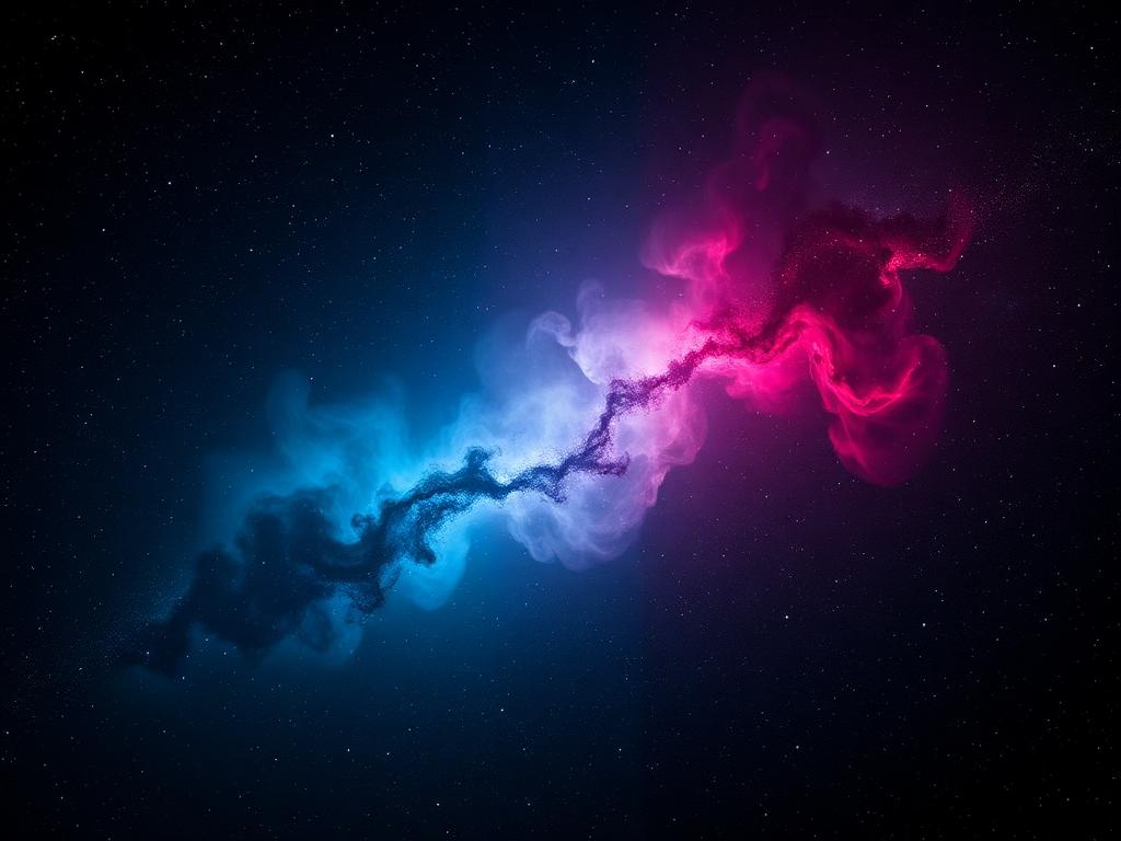 Deep space nebula in blue and red